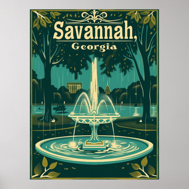 Póster Vintage Savannah (Frente)
