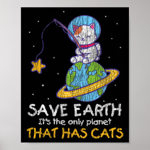 Póster Vintage Save Earth que tiene Ca del Día de la Tier