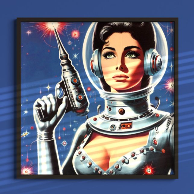 Póster Vintage Sci-fi Astronaut Girl (Subido por el creador)