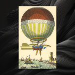 Póster Vintage Science Ficción Steampunk Hot Air Balloon<br><div class="desc">Ilustracion Vintage Ciencia Victoriana Ficción viaje futurista y transporte punk de vapor imagen. Un globo de aire caliente (un dirigible) con alas que sobrevuelan el océano con barcos. Hay un castillo en tierra firme y una multitud de personas está a orillas del mar. Un clásico libro de historietas retro de...</div>