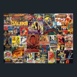 Póster Vintage Science Fiction Movies Collage<br><div class="desc">Vintage Science Fiction Movie Posters Collage Poster Anime Cartoon Comic Fiction Manga</div>