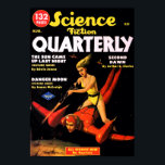 Póster Vintage Science Fiction Quarterly Space Travel<br><div class="desc">A vintage pulp magazine illustration.</div>