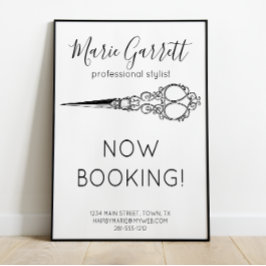 Póster Vintage Scissors Salon Business