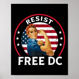 Póster Vintage Se Opone A La Bandera De Protesta De Dc Li