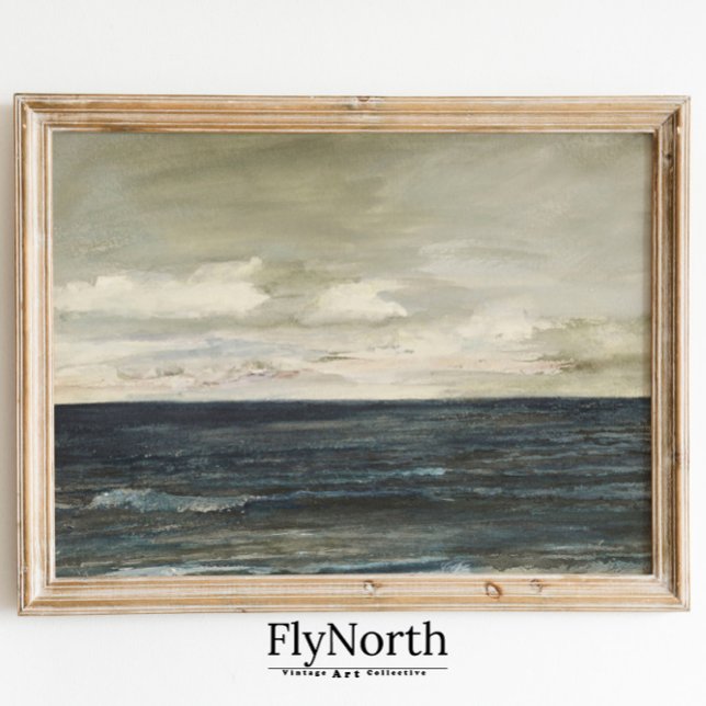 Póster Vintage Seascape Painting Dark Blue Ocean Antique (Subido por el creador)