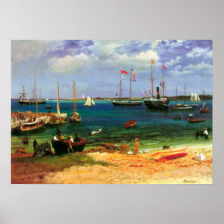 Póster Vintage Seascape, puerto de Nassau, por Bierstadt