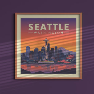 Póster Vintage Seattle Washington
