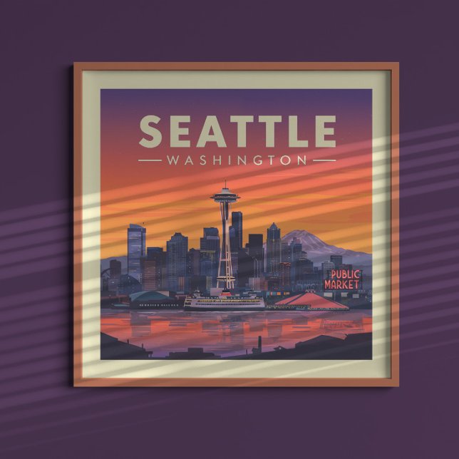 Póster Vintage Seattle Washington (Subido por el creador)