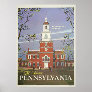 Póster Vintage See Historic Pennsylvania USA Travel