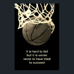 Póster Vintage Sepia Motivation Cita Basketball<br><div class="desc">Me Encanta Este Juego. Popular Deportes - Imagen de la pelota de baloncesto.</div>