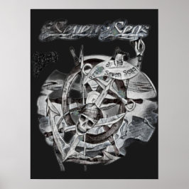 Póster Vintage Seven Seas Caribbean Vacation