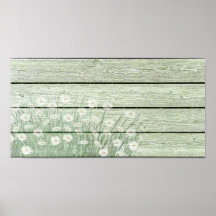 Vintage Shabby Chic Daises En Madera