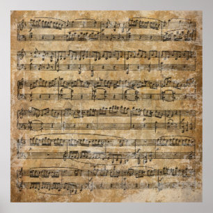 Póster Vintage Sheet Music