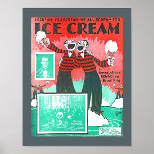 Póster Vintage Sheet Music Ice Cream Howard Johnson copy