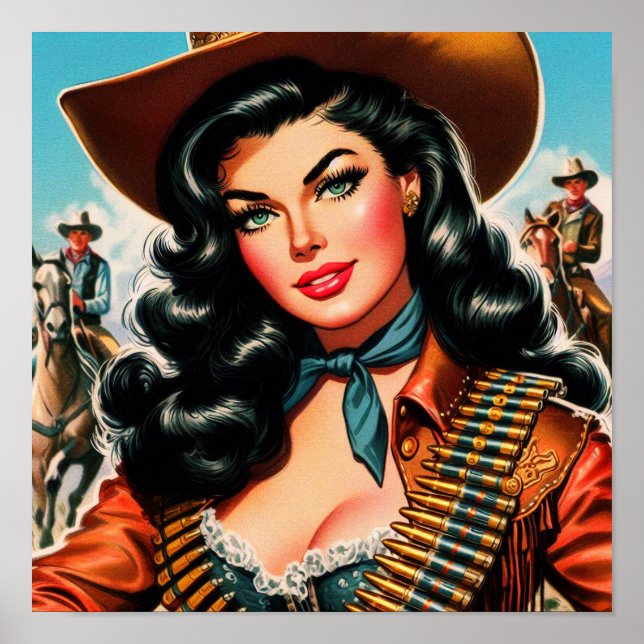 Póster Vintage Sheriff Pin-up (Frente)