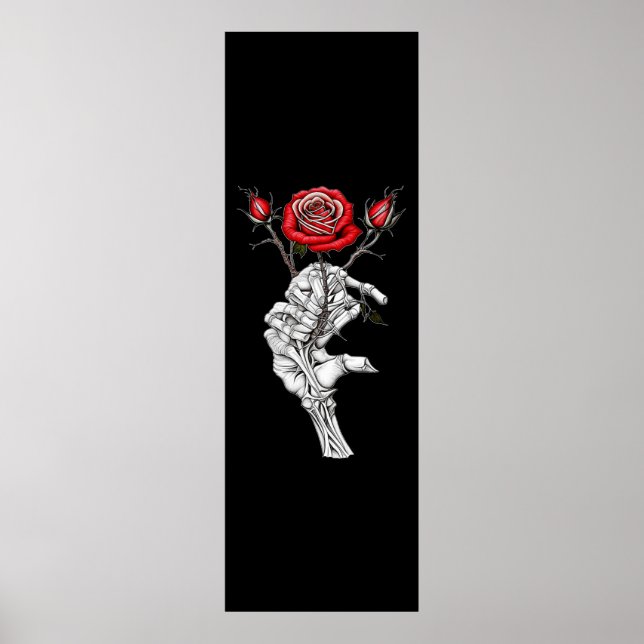 Póster Vintage Skeleton Rosa Valentine (Frente)