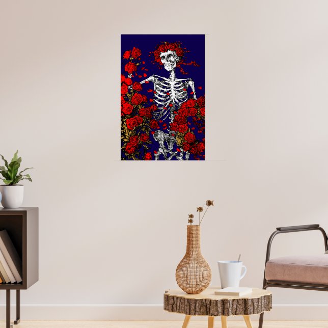 Póster Vintage Skeleton & Roses (Salón 3)