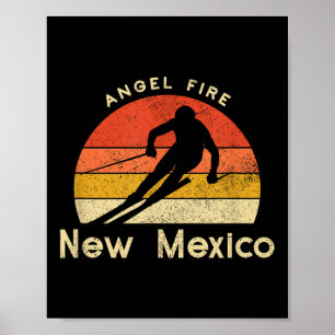 Póster Vintage Ski Angel Fire New Mexico Mountain