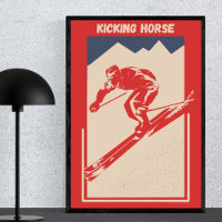 Vintage Ski British Columbia Resort KPating Horse