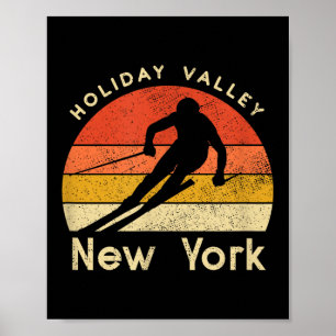 Póster Vintage Ski Holiday Valley New York