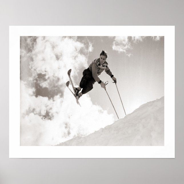 Póster Vintage ski  image, Tricks on skis (Frente)