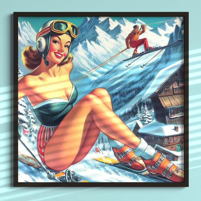 Póster Vintage Ski Pin Up (Subido por el creador)