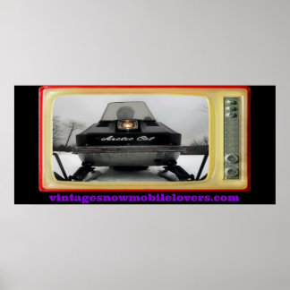 Póster Vintage Snowmobile Lovers 1972 Arctic Cat Poster