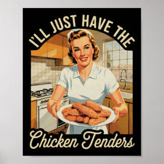 Póster Vintage Solo Tomaré Los Tenders De Pollo Comida Rá
