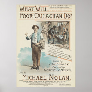 Póster Vintage Song Sheet Poor Callaghan