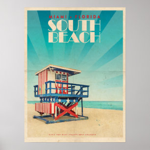 Póster Vintage South Beach Florida