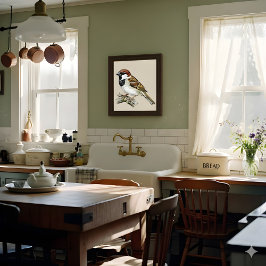 Póster Vintage Sparrow Bird Illustration