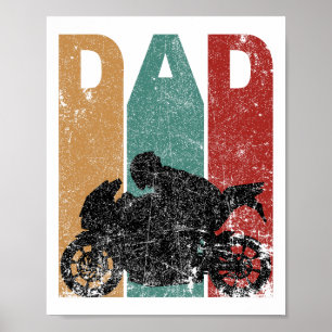 Póster Vintage Sport Bike Dad Day Gift Moto de ciclismo