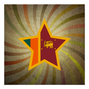 Póster Vintage Sri Lanka Flag Swirl