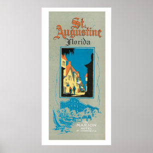 Póster Vintage St. Augustine Florida Travel and Art Poste