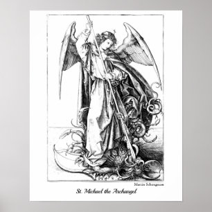Póster Vintage St. Michael el Archangel Coloring para adu
