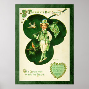 Póster Vintage St Patrick's Greeting