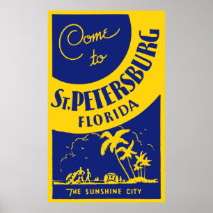 Póster Vintage St Petersburg la Florida