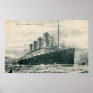 Póster Vintage Steamer SS Lusitania