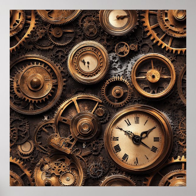 Póster Vintage Steampunk (Frente)
