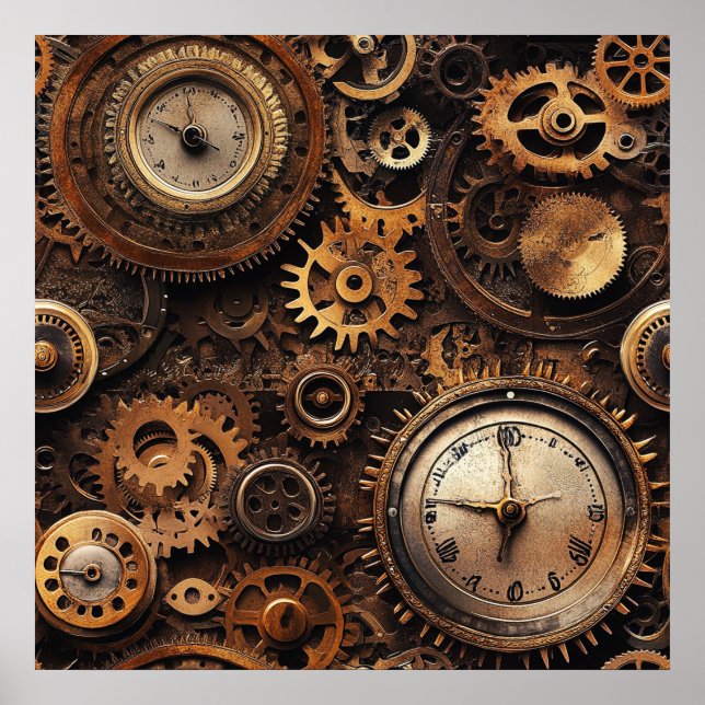 Póster Vintage Steampunk (Frente)