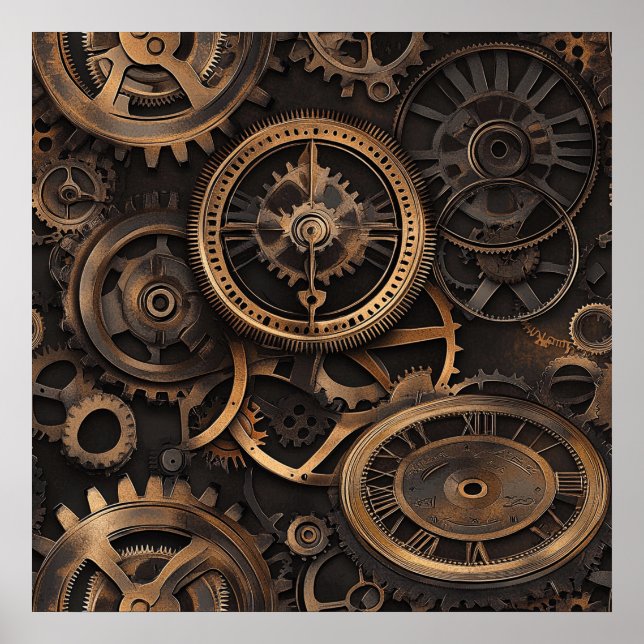Póster Vintage Steampunk (Frente)