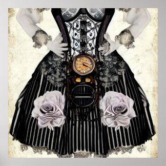 Póster Vintage Steampunk Corset
