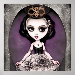 Póster Vintage Steampunk Princess Doll