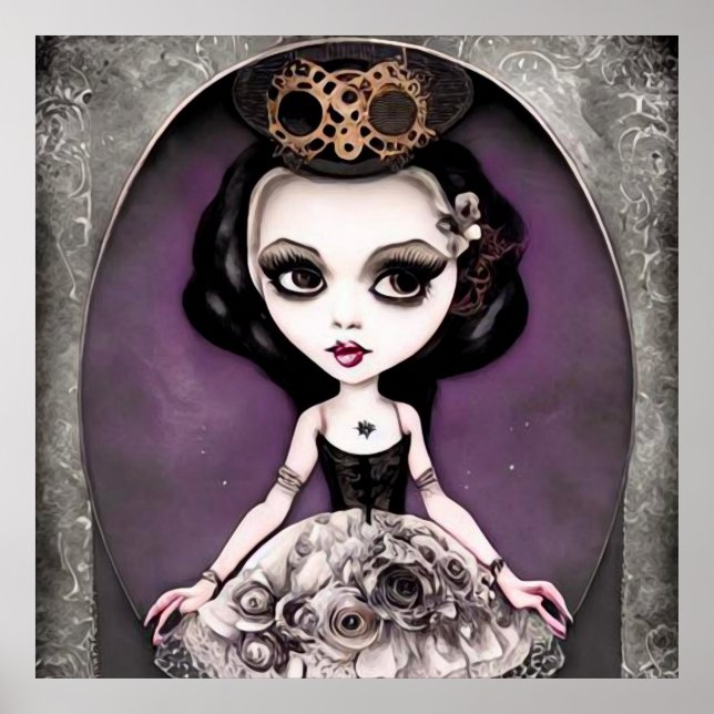 Póster Vintage Steampunk Princess Doll (Frente)