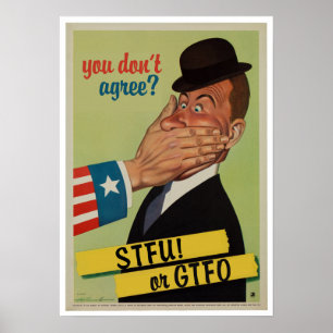 Póster Vintage STFU o GTFO