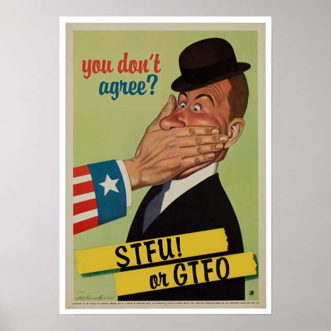 Póster Vintage STFU o GTFO (Frente)