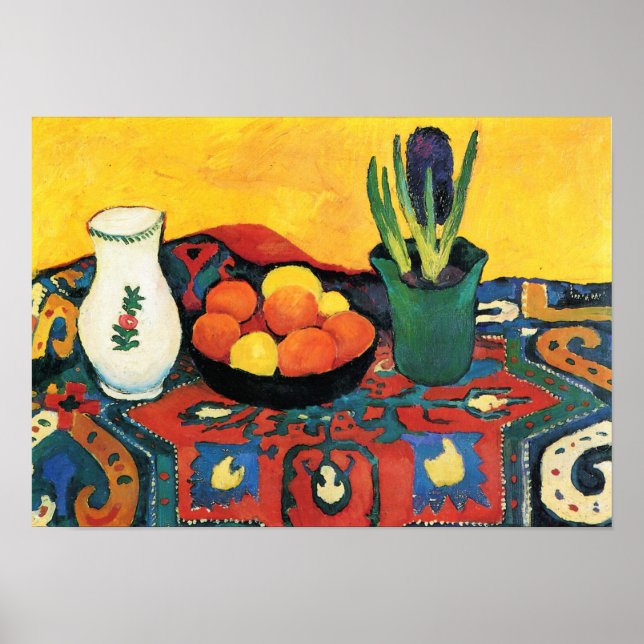 Póster Vintage Still life Hyacinth alfombra August Macke (Frente)
