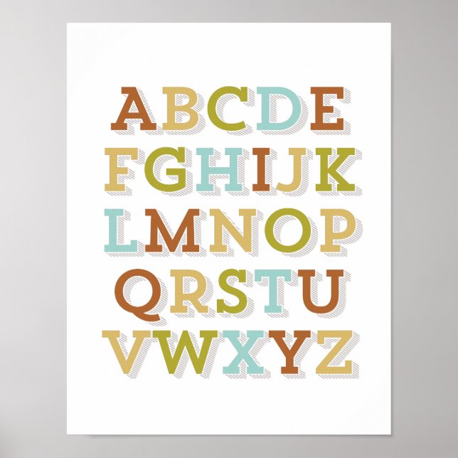 Póster Vintage Style Alphabet Poster (Frente)