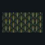 Póster Vintage style elegante art deco repetido<br><div class="desc">Estilo vintage elegante sin costura arte deco repetir patrón de ventilador / estilizado patrón de ventilador de hojas de palma dorada sobre fondo verde oscuro</div>