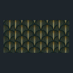 Póster Vintage style elegante art deco repetido<br><div class="desc">Estilo vintage elegante sin costura arte deco repetir patrón de ventilador / estilizado patrón de ventilador de hojas de palma dorada sobre fondo verde oscuro</div>